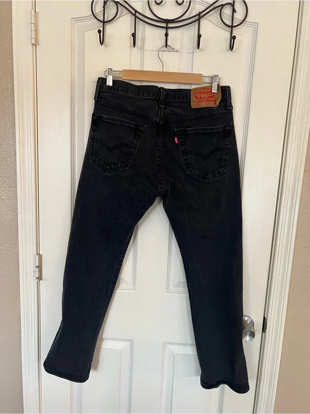 Levi’s 501 Original Black Washed Button Fly Jeans W33 L30